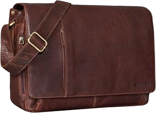 STILORD Vintage Shoulder Bag Leather for Men and Women Messenger Bag XL Cross-Body for 15.6 inches Laptop MacBooks in Genuine Buffalo Leather