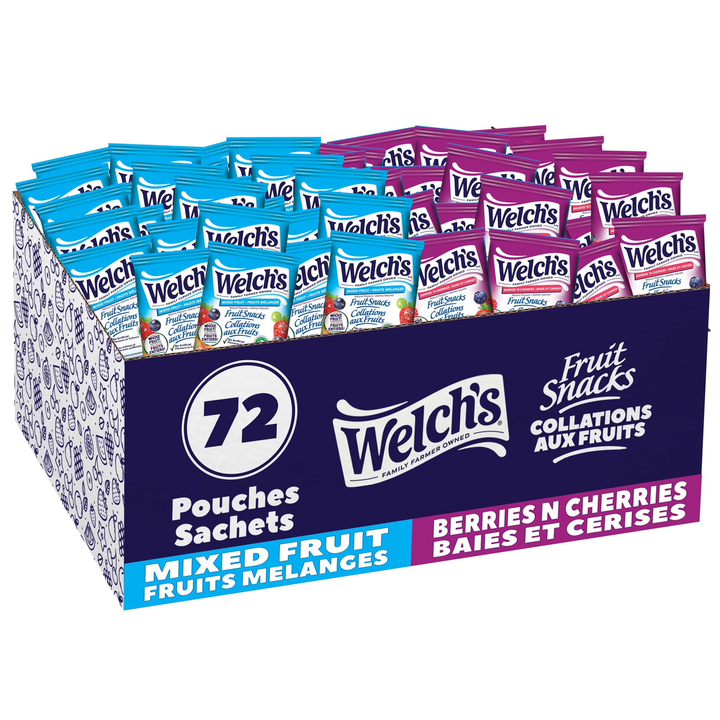 Welch's Fruit Snacks, Mixed Fruit & Berries 'N Cherries, Bulk Pack, Gluten Free,