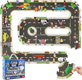 TOI Giant Floor Puzzle for Kids Ages 3-5, 2x3 Feet Road Track Puzzle | Toddlers Extra Large Floor Puzzle, Preschool Learning Jigsaw Puzzles for Boys Girls, Home Educational Activity, Creative Gift