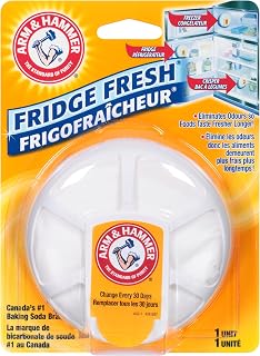 ARM & HAMMER Fridge Fresh Baking Soda Deodorizer, 1 Pack | Fridge and freezer deodorizer with vent-through design for continuous freshness; lasts up to 30 days