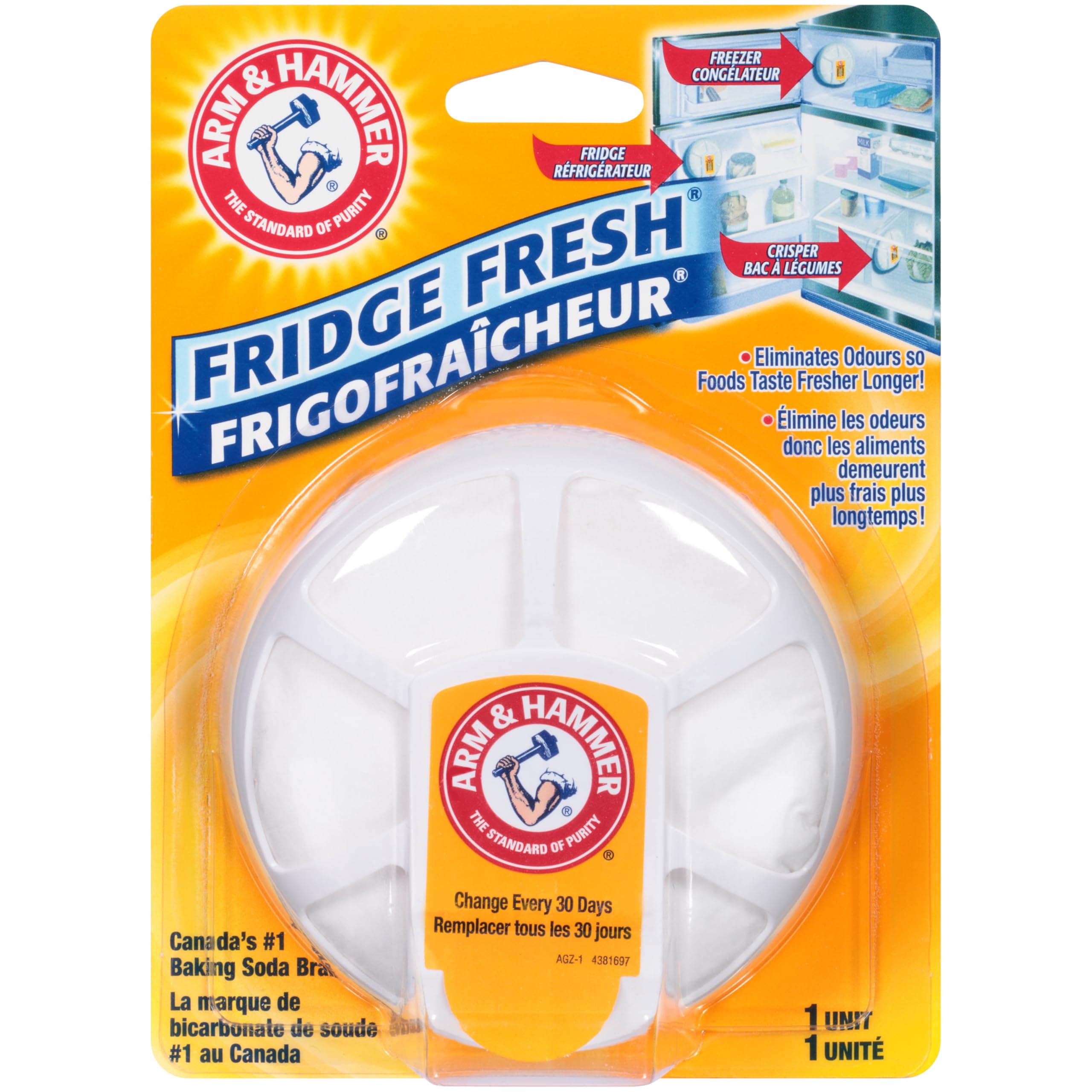 ARM & HAMMER Fridge Fresh Baking Soda Deodorizer, 1 Pack | Fridge and freezer de