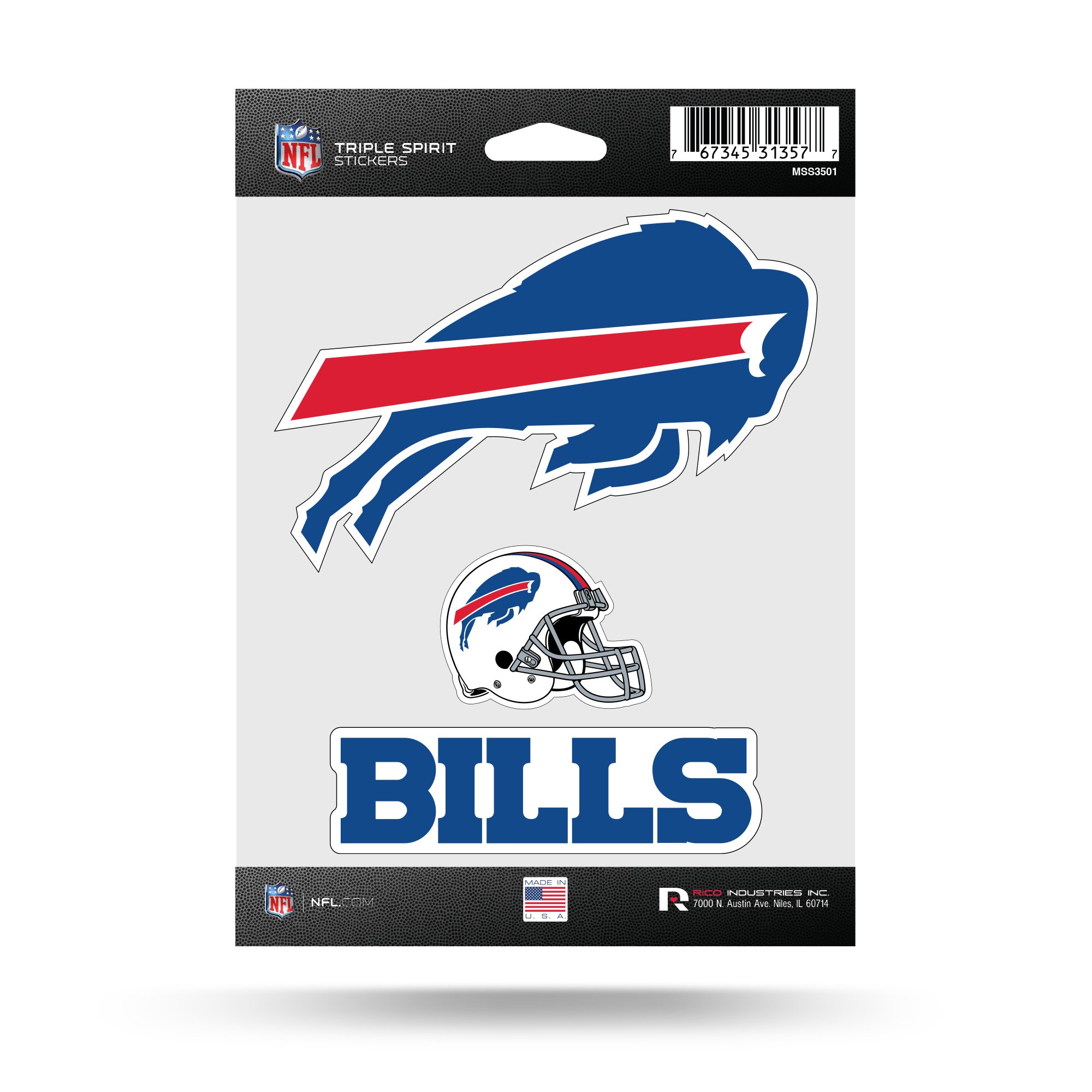 Rico Industries NFL Football Triple Spirit Stickers Triple Sticker Sheet
