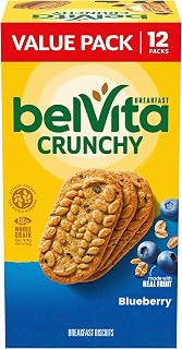 belVita Breakfast Bars Biscuits, Blueberry, Value Pack, 12 Packs (4 Biscuits Per Pack)