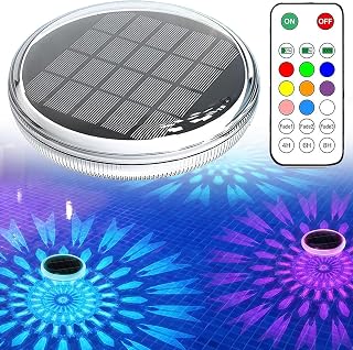 Solar-Powered Floating Pool Lights, 12 Lighting Modes, Timer Function, IP67 Waterproof for In-Ground/Above-Ground Pools, Pool Parties, Bathrooms, Bathtubs, and Gardens (1-Pack)