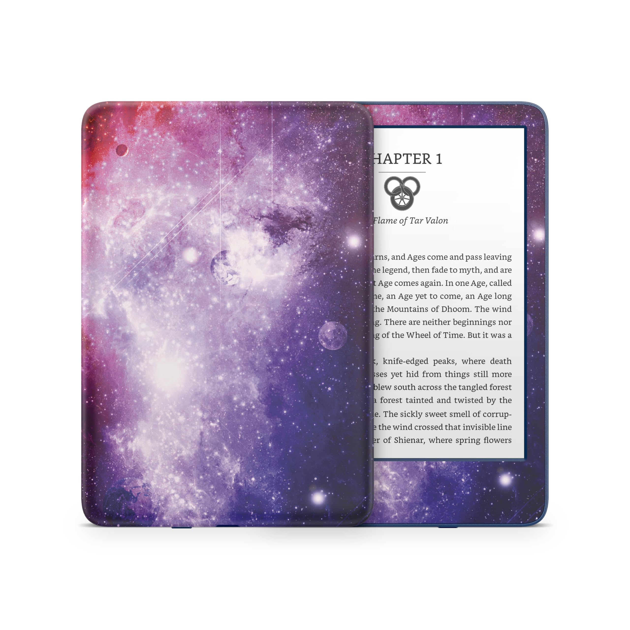 Tacky Design Galaxy Skin Compatible with Kindle Skin Decal, Purple Skin for Kind
