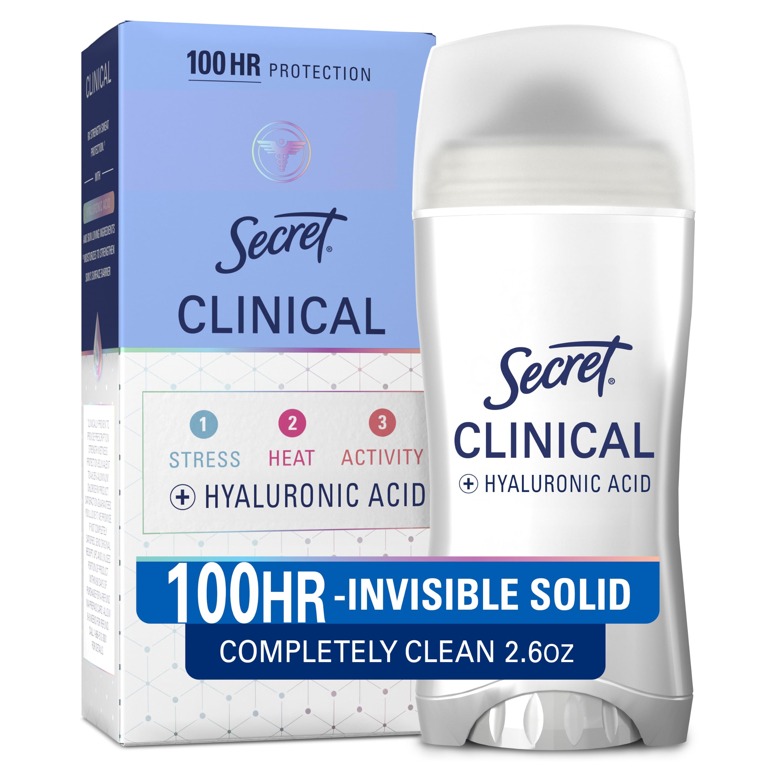 Secret Clinical Strength 100HR Antiperspirant Deodorant for Women, 3X Sweat & Od