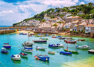 Mousehole Harbour Jigsaw Puzzles for Adults 1000 Jigsaws | Large Poster Included, Back Letters Hints/A-D Sections, Dust-Free, Finished Size 70×50cm, Family Indoor Activity