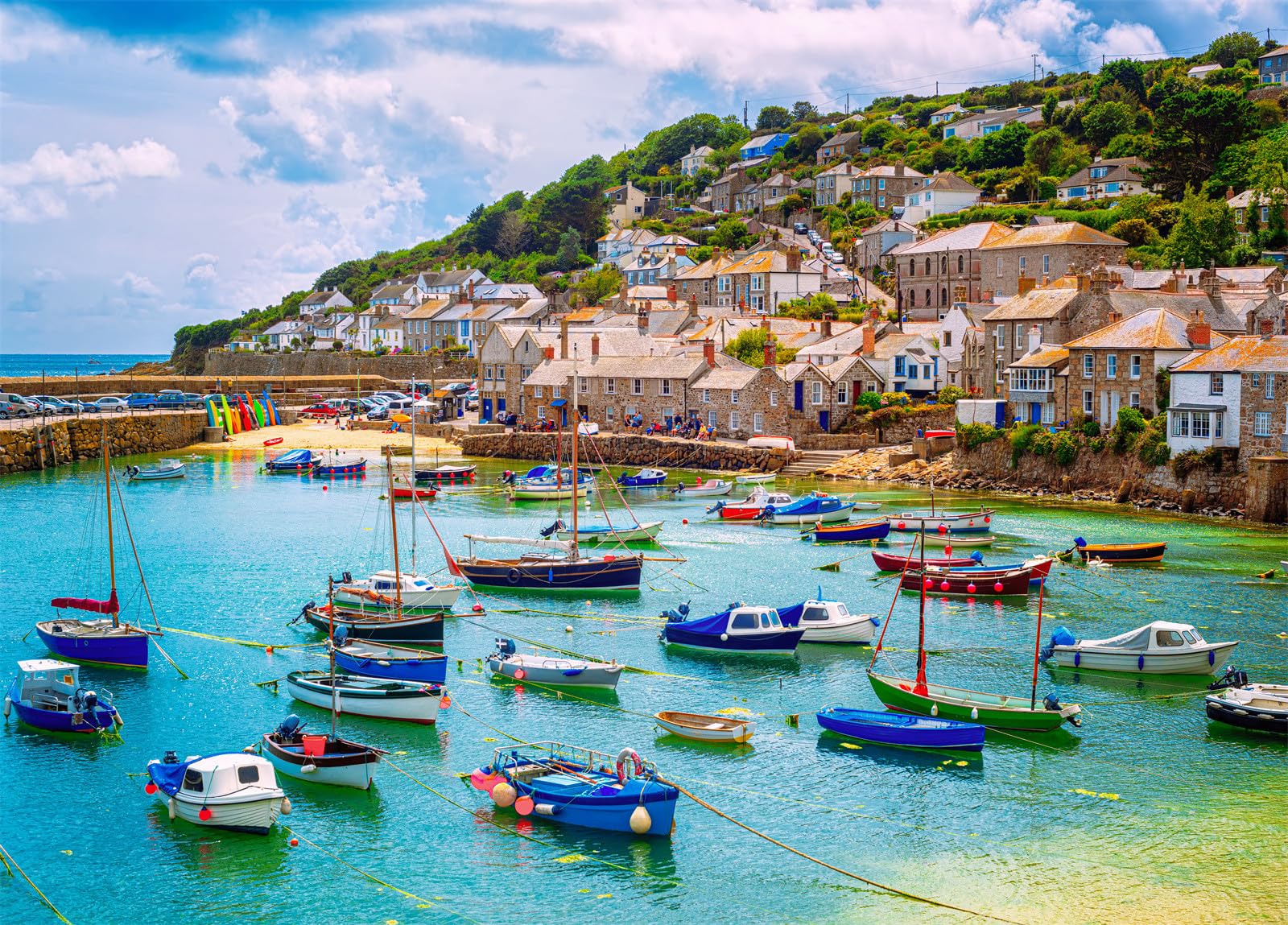 Mousehole Harbour Jigsaw Puzzles for Adults 1000 Jigsaws | Large Poster Included