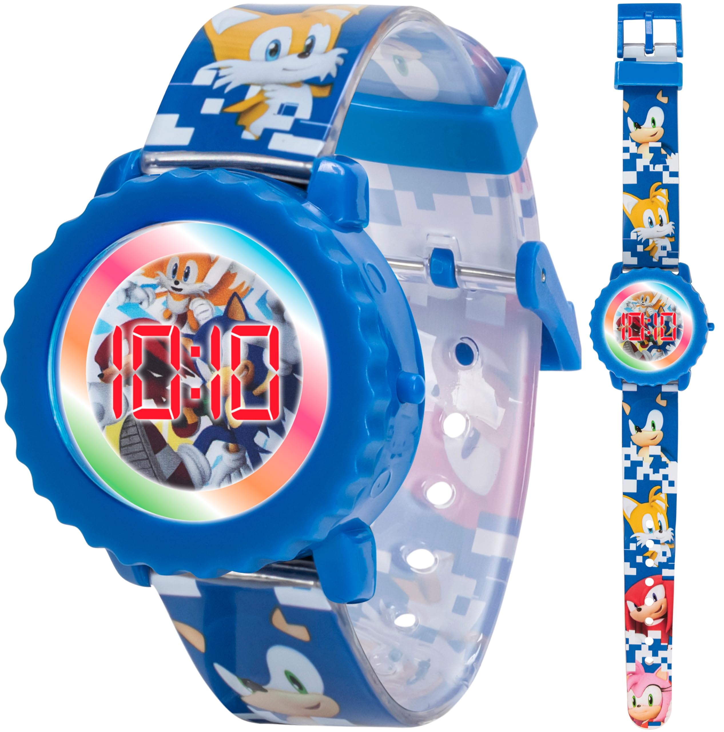 Sonic The Hedgehog Kids Digital Watch – Flashing LED Light-Up Display, Easy-to-R