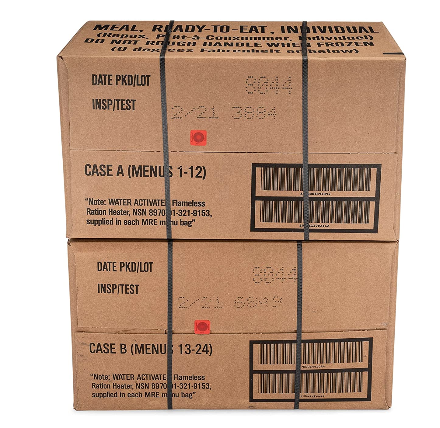 Ameriqual 24ct US Military Surplus MRE Meals Ready to Eat 2021 Inspect A+B Case 
