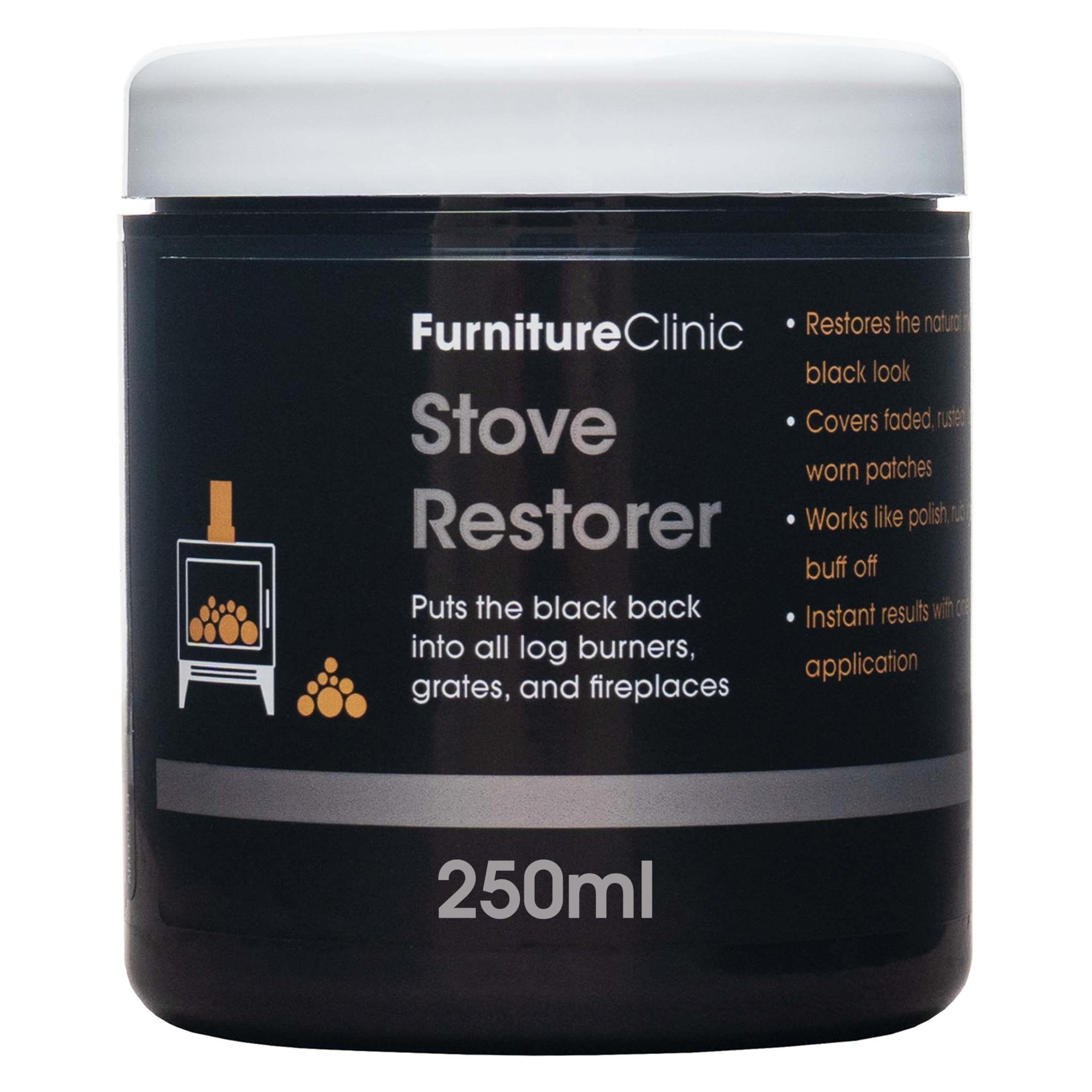 Furniture Clinic Stove Restorer - Restores The Natural Matt Black Colour on Log 