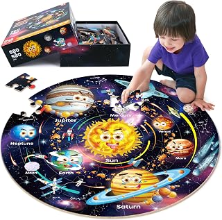 SYNARRY Large 70 Piece Solar System Floor Puzzle for Kids 4-8 Years Old | Jigsaw Puzzle for Kids 3-5, Space Planet Astronaut Toys, Educational STEM Learning, Screen-Free Play, Birthday Gifts