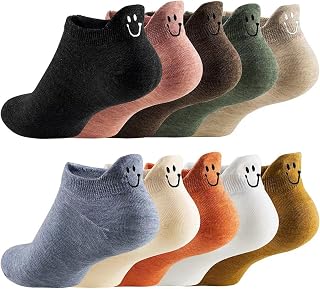 10 Pairs Embroidered Ankle Socks, Simple Comfortable Low Cut Socks