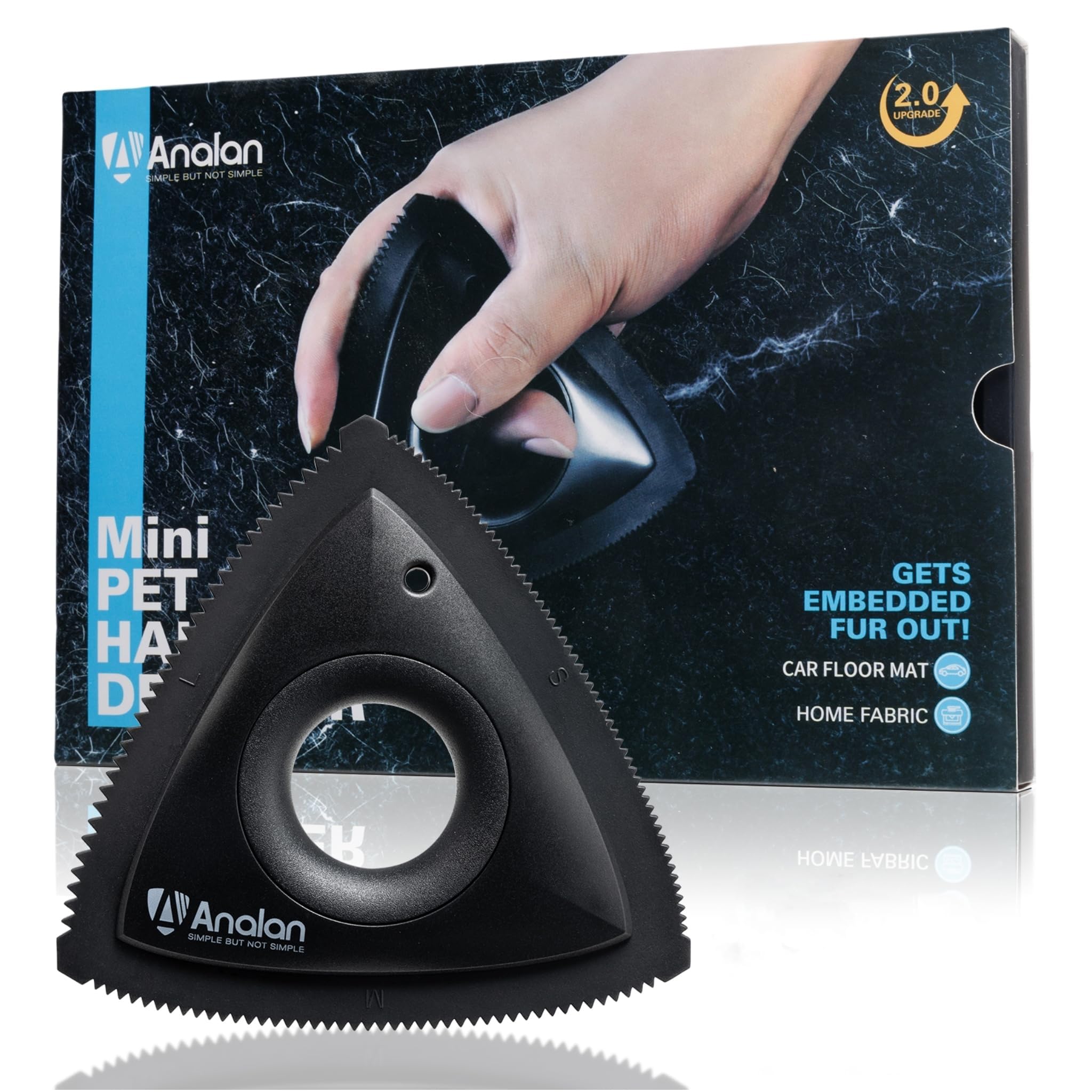Analan Mini Pet Hair Remover for Car Detailing Dog Hair Tool Brush(Black) | Deep