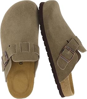 CUSHIONAIRE Hana - Genuine Leather Suede Classic Clog Womens Shoes - Slip On Mule Comfortable Shoes for Women
