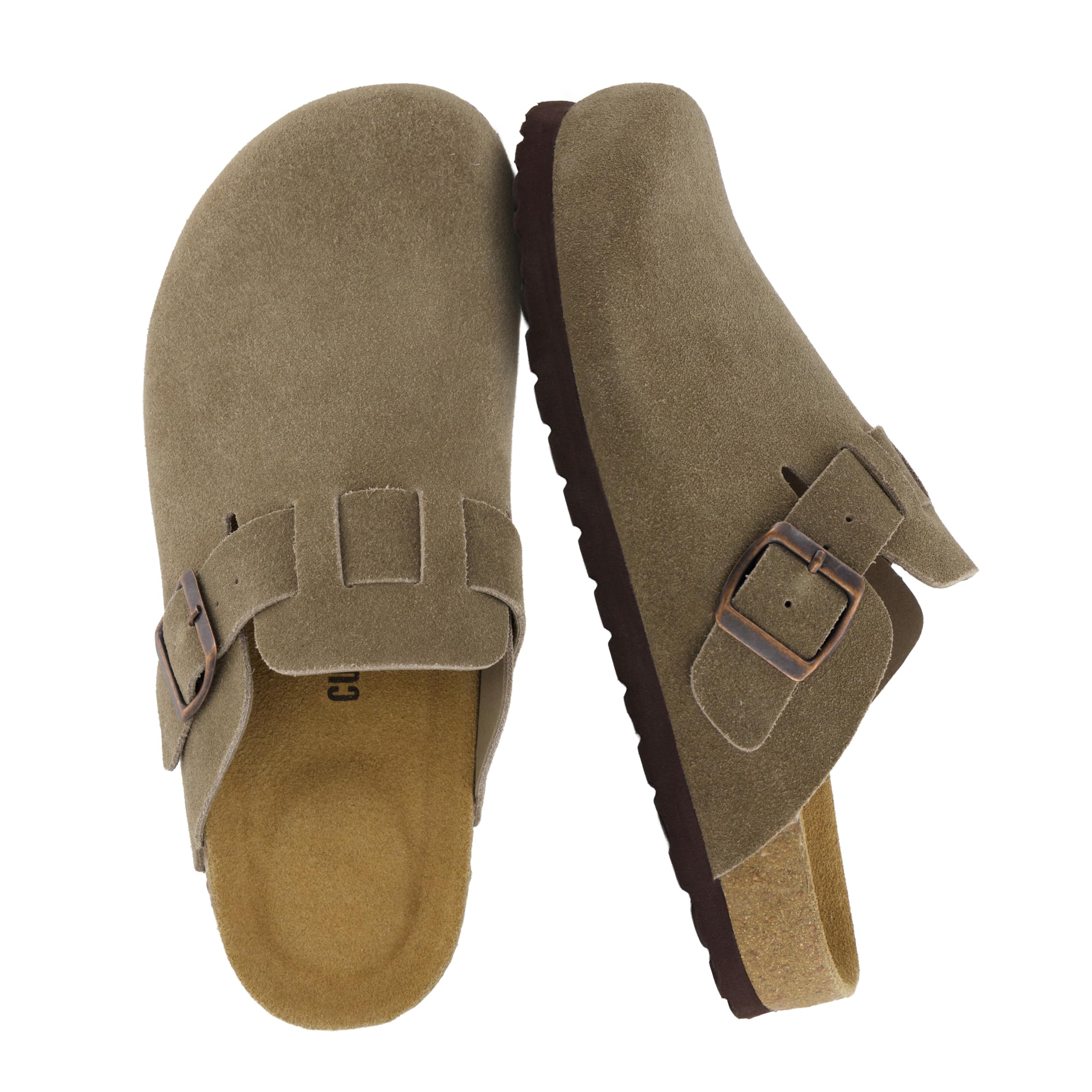 CUSHIONAIRE Hana - Genuine Leather Suede Classic Clog Womens Shoes - Slip On Mul