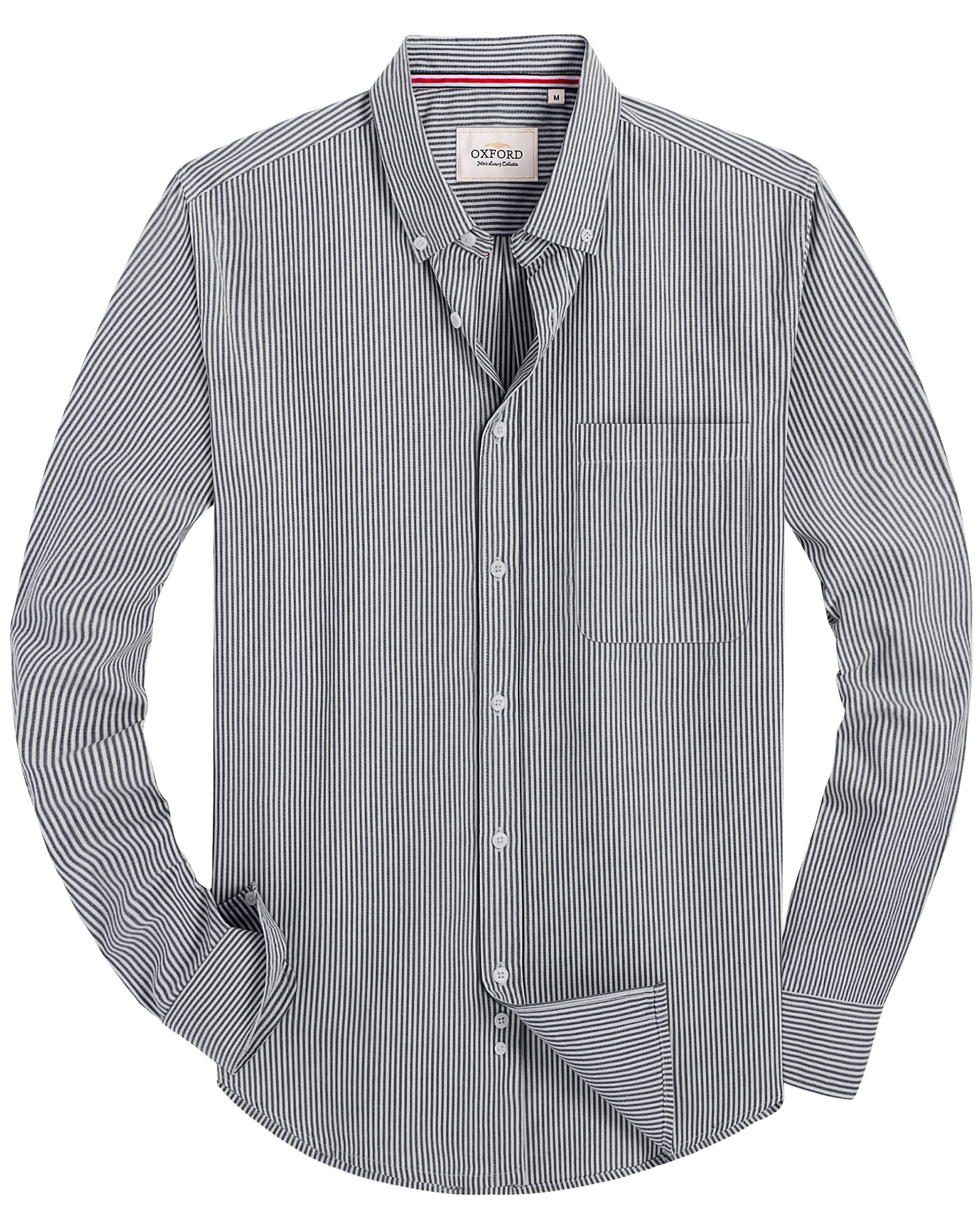 Alimens & Gentle Mens Solid Oxford Shirt Long Sleeve Dress Shirt Work Casual But