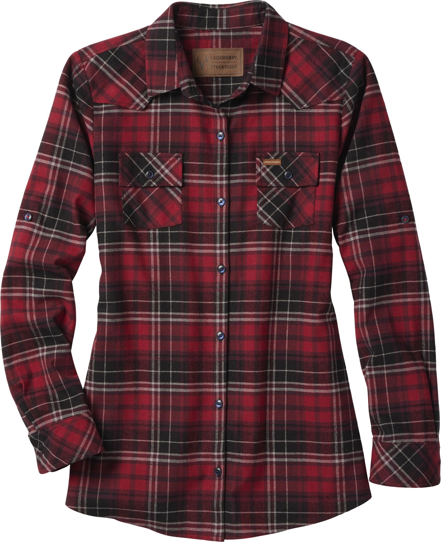 Legendary Whitetails Women's Stockyards Flannel Shirt Checked Button-Down Shirt