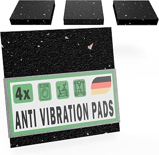 FUX 4 Anti Vibration Mat for Washing Machine & Tumble Dryer 90x90x15 mm | Rubber, Made in Germany, Black