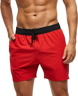 Arcweg Swimming Trunks for Men with Zip Pocket, Breathable, Water-Repellent, Swimming Shorts, Men's Training Shorts, Elasticated, Adjustable with Drawstring, Mesh Lining