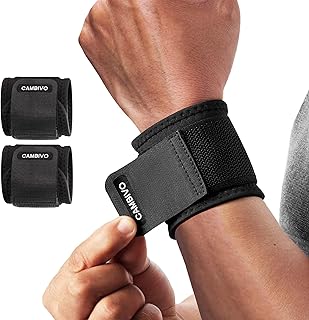 CAMBIVO Wrist Brace 2 Pack, Wrist Support Wraps for Everyday Use | Adjustable Wrist Compression Straps, Flexible Support for Fitness, Weightlifting, Tendonitis, Carpal Tunnel and Wrist Comfort