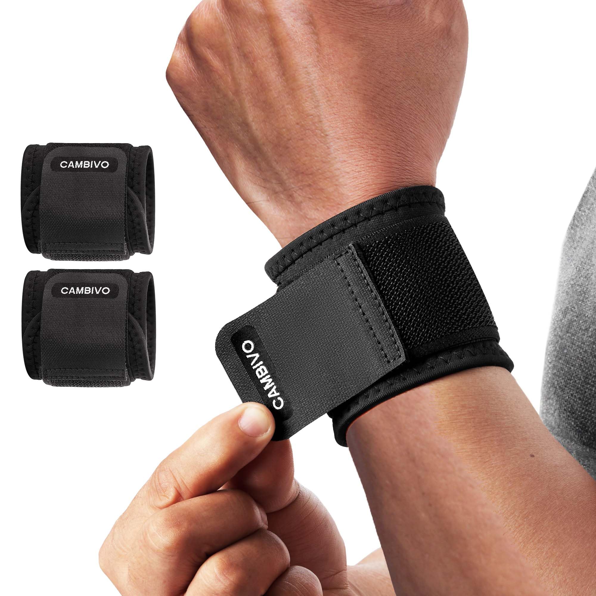 CAMBIVO Wrist Brace 2 Pack, Wrist Support Wraps for Everyday Use | Adjustable Wr