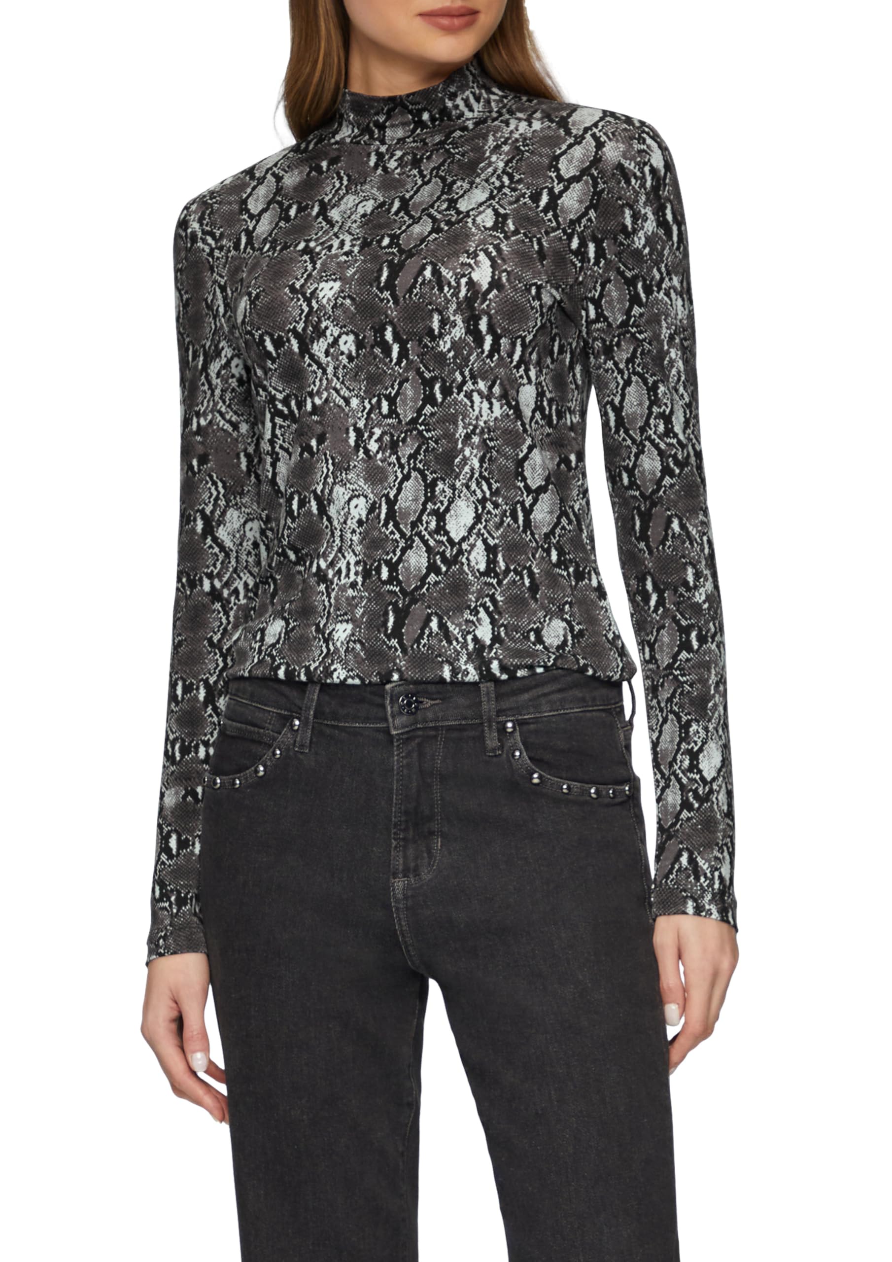 s.Oliver Women's 2156422 Long-Sleeved Shirt with Stand-up Collar