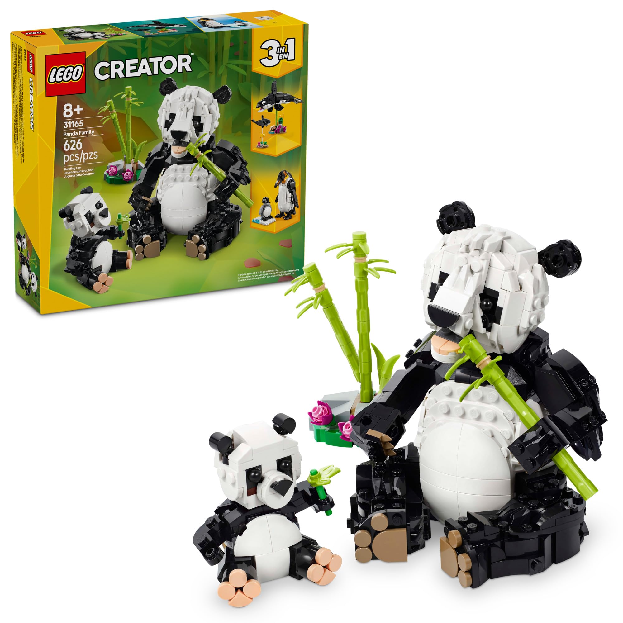 LEGO Creator 3 in 1 Wild Animals Panda Family - Building Toy Kit for Kids with 3