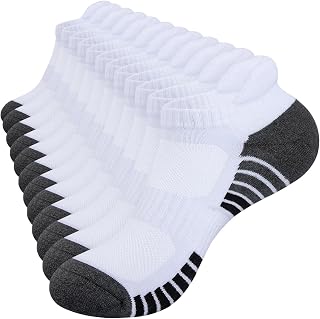 RUIXUE Mens Trainer Socks Cushioned Running Socks, Anti-Blister Cotton Ankle Socks for Men Women Ladies Sports Socks Low Cut Breathable Athletic (6 Pairs/10 Pairs)
