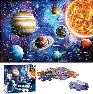 Jumbo Floor Puzzle for Kids,48 Piece Solar System Jigsaw Puzzle Ages 3-8 | Learn the Planets,Extra-thick Cardboard,Preschool Learning Toy,35x24 in Completed,Ages 3-8,Birthday Gift for Boys and Girls