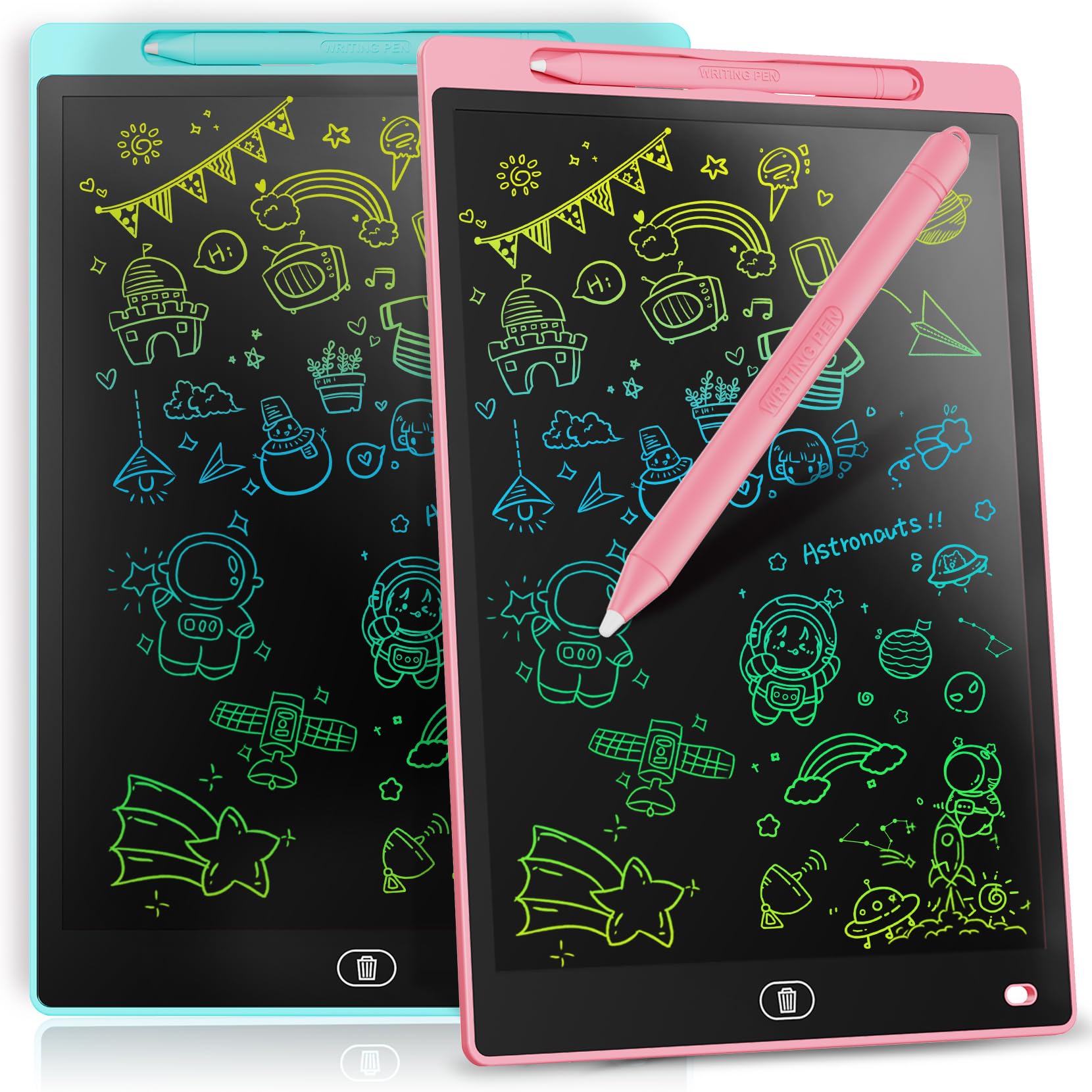[2 Pack] Genialba 8.5 inch LCD Drawing Tablet for Kids Colorful Screen Writing B