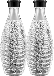 SodaStream 1047200490 Twinpack Glass Carafe 2 x 0.6 l Matching Water Carbonators Penguin and Crystal | Glasflasche kompatibel mit CRYSTAL & PENGUIN Wassersprudler, 2er-Pack Wasserkaraffen, spülmaschinenfeste Sprudlerkaraffen
