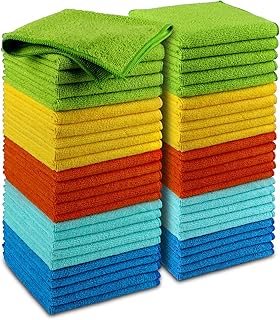 AIDEA Microfiber Cleaning Cloth-50PK, Microfiber Towels for Cars, 12"×12" | Premium Wash Cloths, Dusting Cloth Cleaning Rags, Absorbent Towels for SUVs, House, Kitchen, Window, Cleaning Supplies