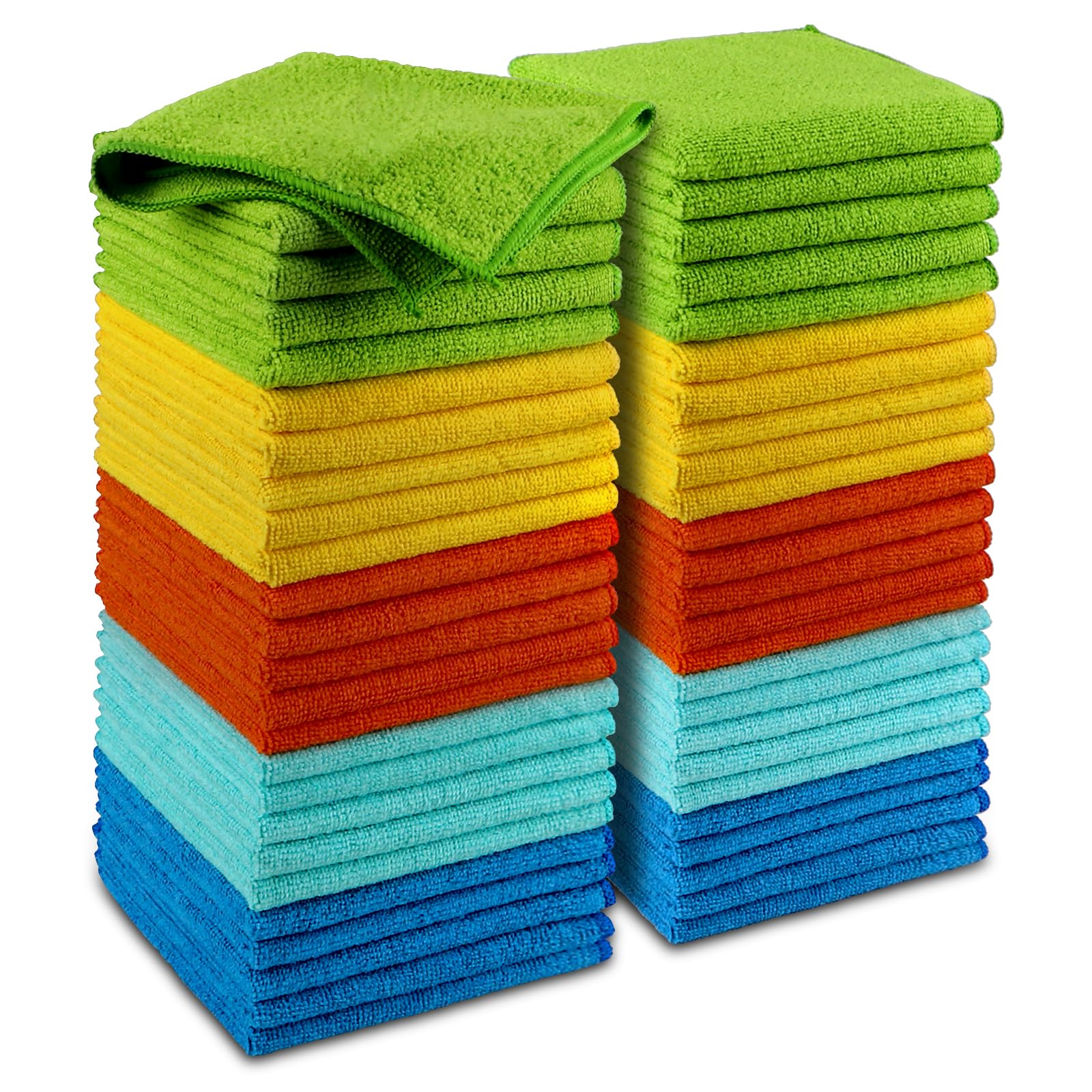 AIDEA Microfiber Cleaning Cloth-50PK, Microfiber Towels for Cars, 12"×12" | Prem