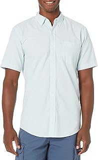Amazon Essentials Men's 100% Cotton Standard Fit Short Sleeve Oxford Shirt