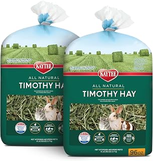 Kaytee Timothy Hay, High Fiber for Rabbits, Guinea Pigs, 12 Pounds | Supports digestive health. Hand-selected rabbit hay. Guinea pig hay, chinchilla hay, pesticide free