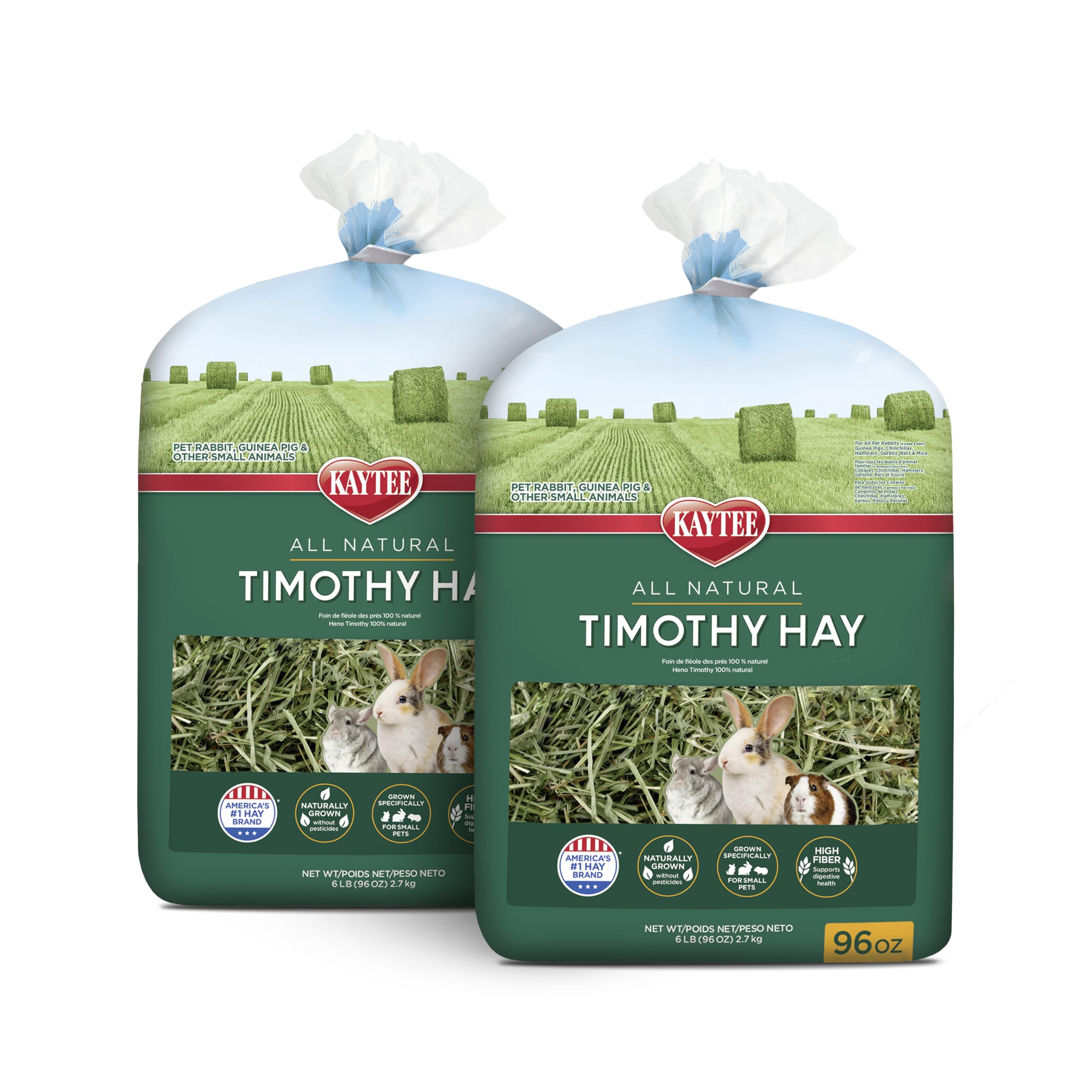 Kaytee Timothy Hay, High Fiber for Rabbits, Guinea Pigs, 12 Pounds | Supports di