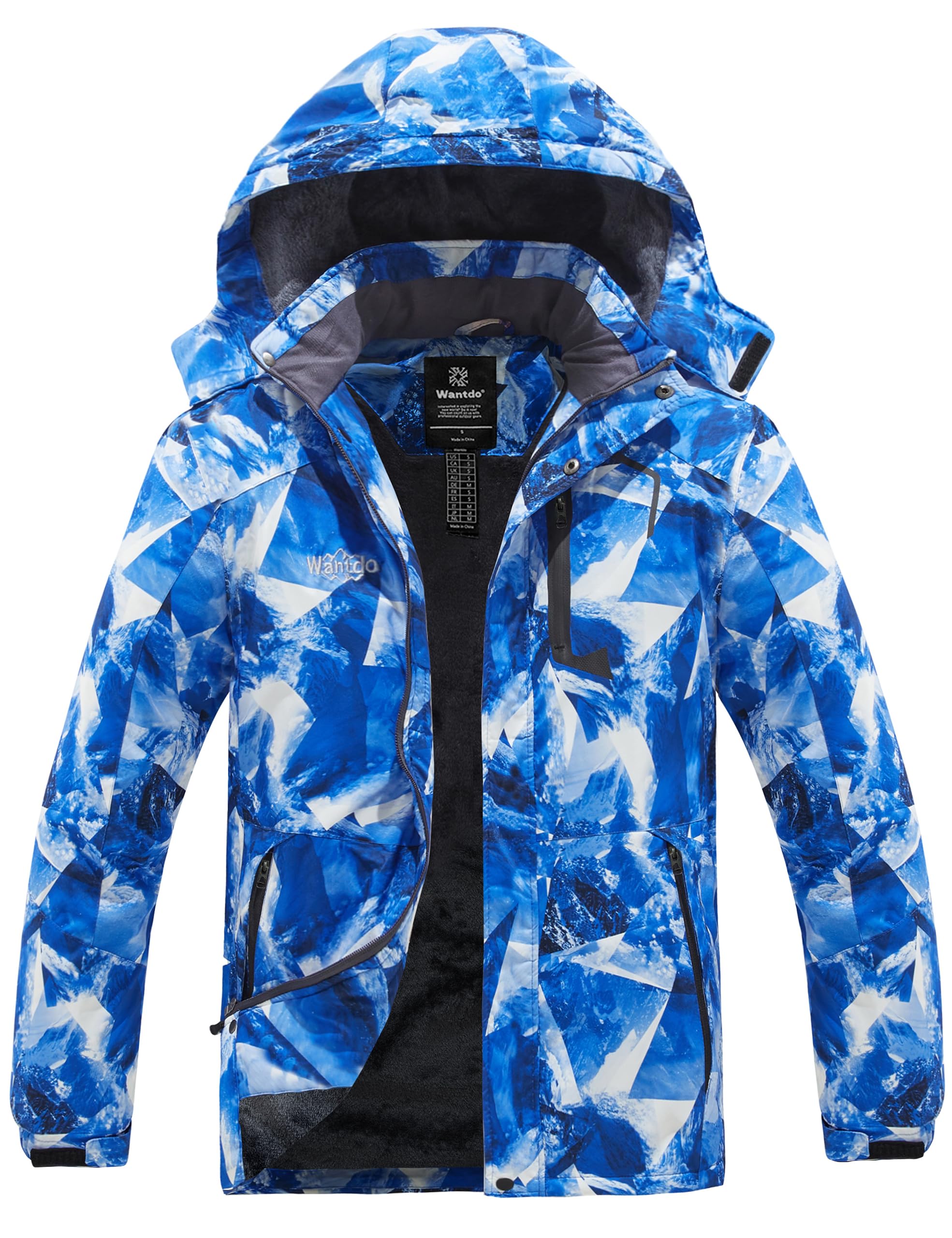 Wantdo Men's Men's Mountain Ski Jacket Waterproof Winter Coat Ski Jacket