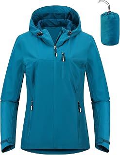 Outdoor Ventures Women's Waterproof Jacket Raincoat Packable Rain Jacket
