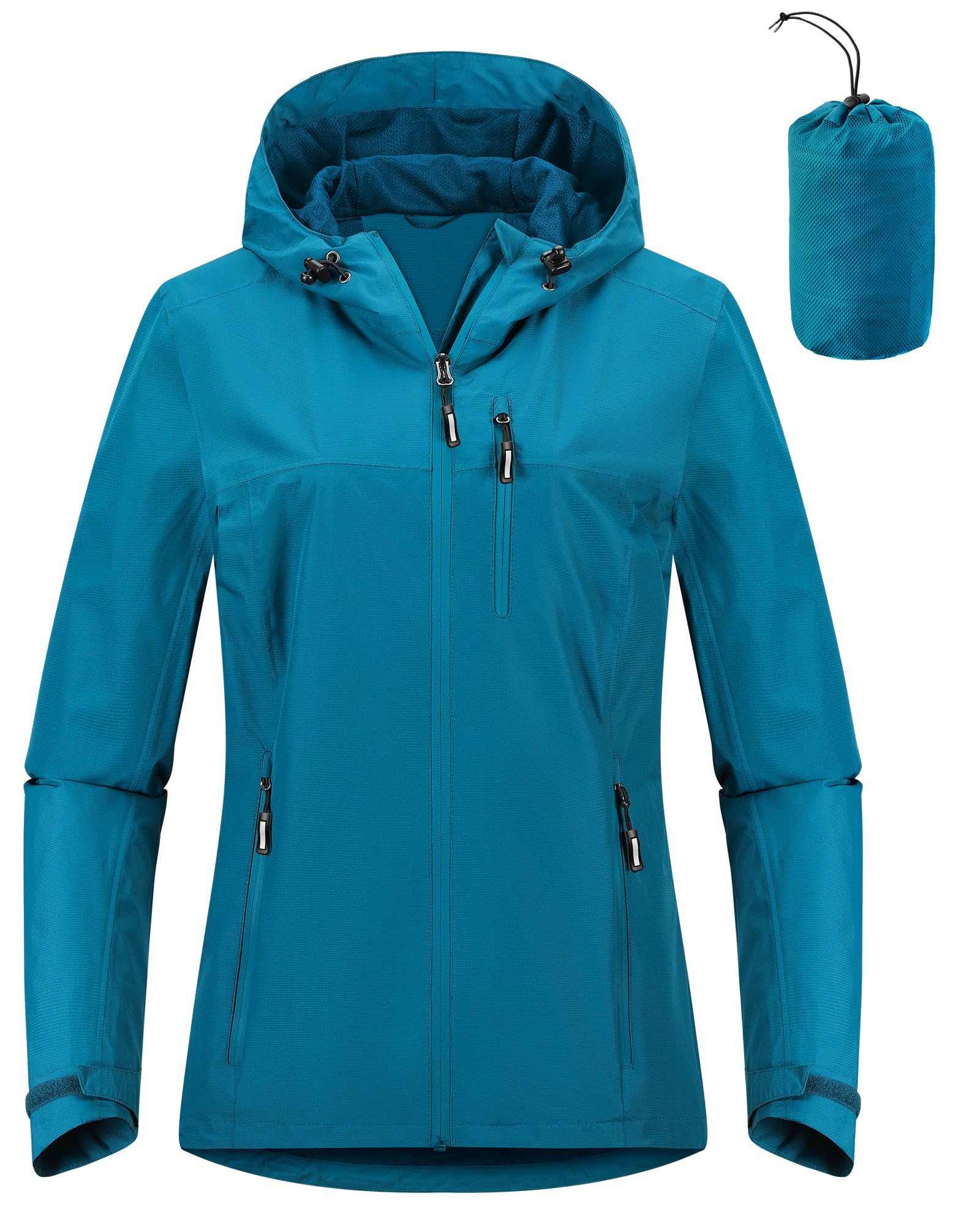 Outdoor Ventures Women's Waterproof Jacket Raincoat Packable Rain Jacket