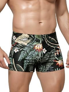 Arcweg Men's Swim Trunks with Removable Pad and Drawstring Shorts Elastic Low Waist Swim Shorts Boxershorts