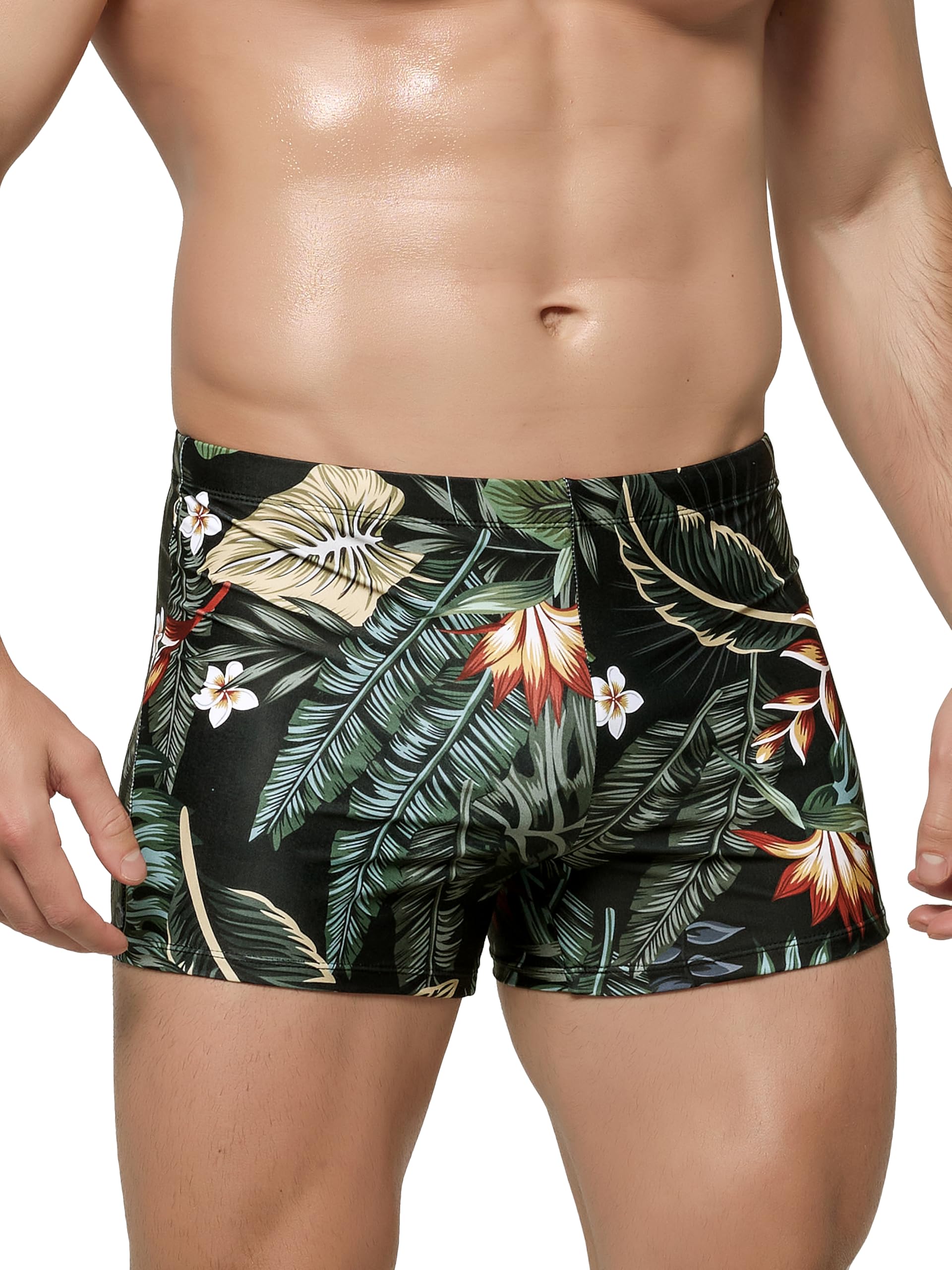 Arcweg Men's Swim Trunks with Removable Pad and Drawstring Shorts Elastic Low Wa