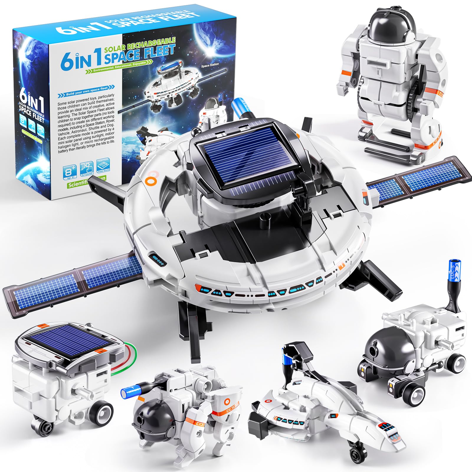 ZDRKWSM 6-in-1 Solar Robot Building Kit for Boys Aged 8-12 | STEM Projects Scien