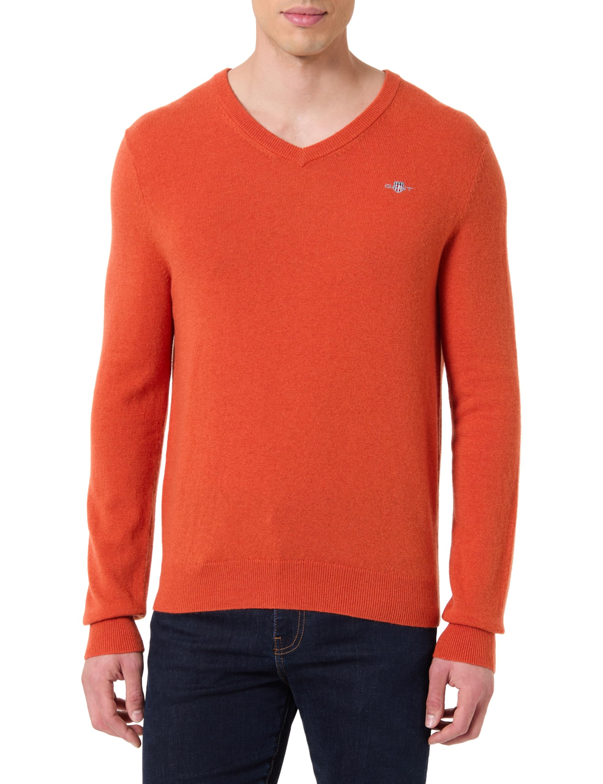 Gant Men's V-Neck Classic Cotton Sweater (Pack of 1)