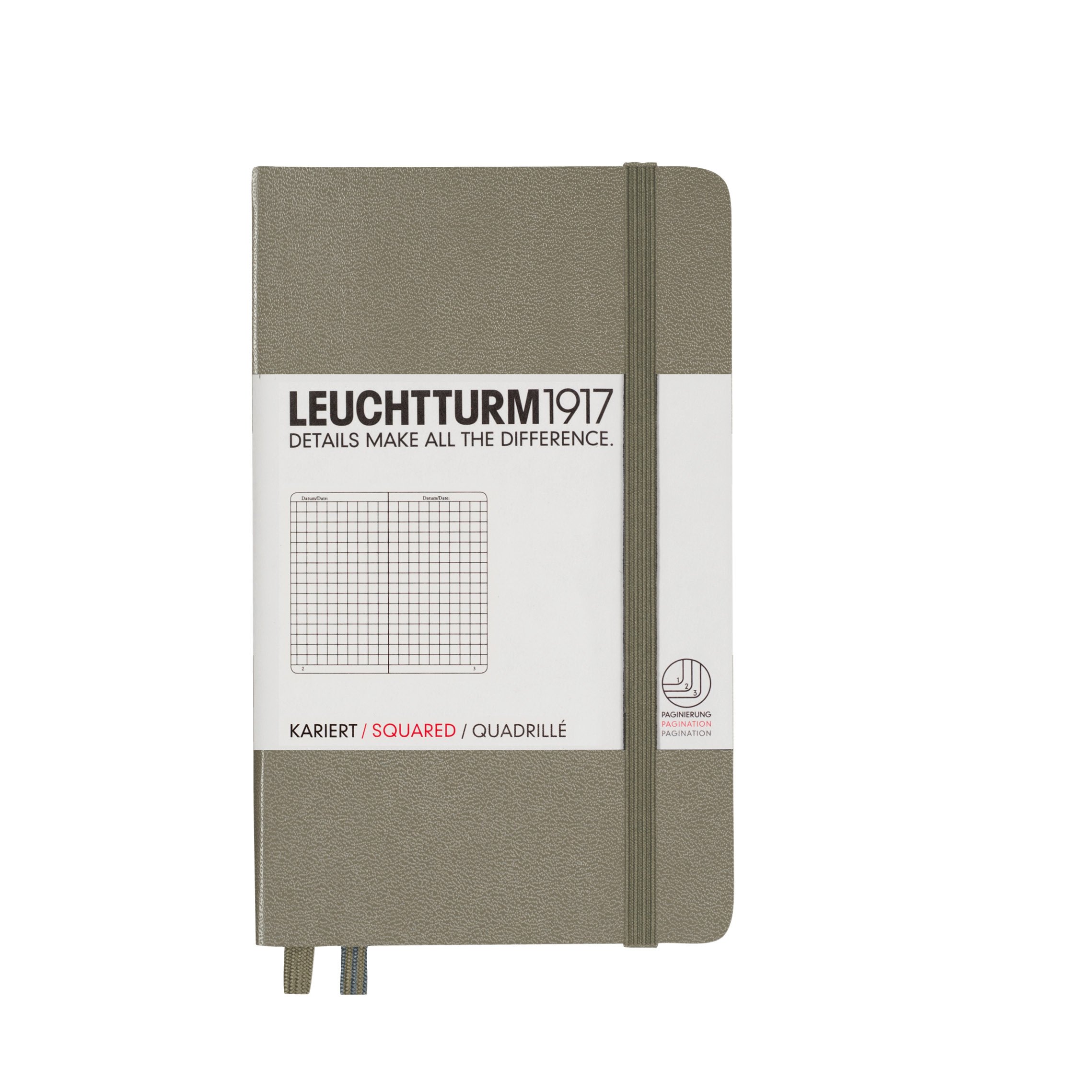 Leuchtturm 90mm x 150mm A6 Pocket Squared Notebook - Taupe