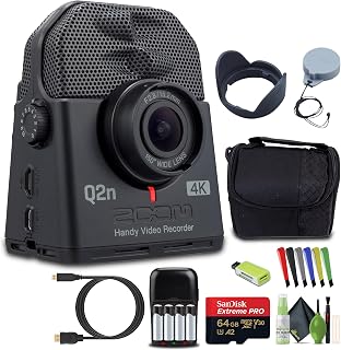 Zoom Q2n-4K Handy Video Recorder with Wide-Angle Lens Bundle | For Music Video & Livestreaming | 4K/30p UHD Video | Stereo Microphones