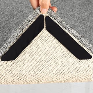 Rug Pad Set Non Slip 16 Pieces for Safe Rug Placement and Home Floor Protection (Small Trapezoids)