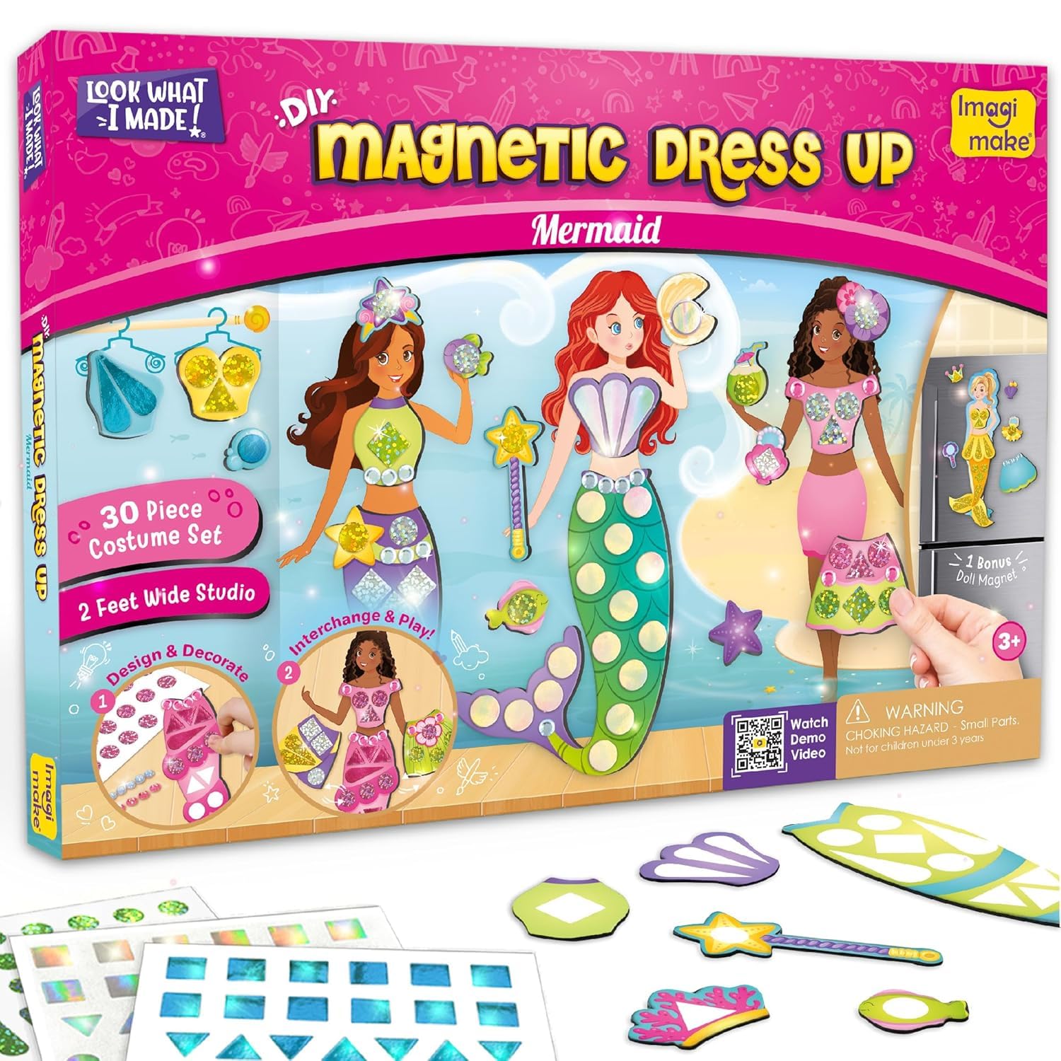 Imagimake DIY Magnetic Dress-Up Mermaid, Pretend Play Toys for Kids Age 3+