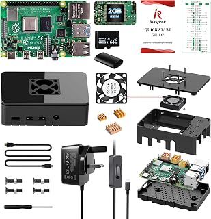 iRasptek Starter Kit for Raspberry Pi 4B 2GB RAM - 64GB SD Card Edition