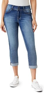 WallFlower Women's Ultra Crop Mid-Rise Insta Soft Juniors (Standard and Plus) Jeans